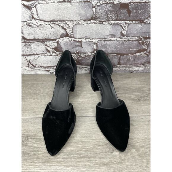 JENNI KAYNE Black Velvet D’ Orsay Block Heel Pointed Shoes Women Sz 39.5EU/9M US - Picture 9 of 16